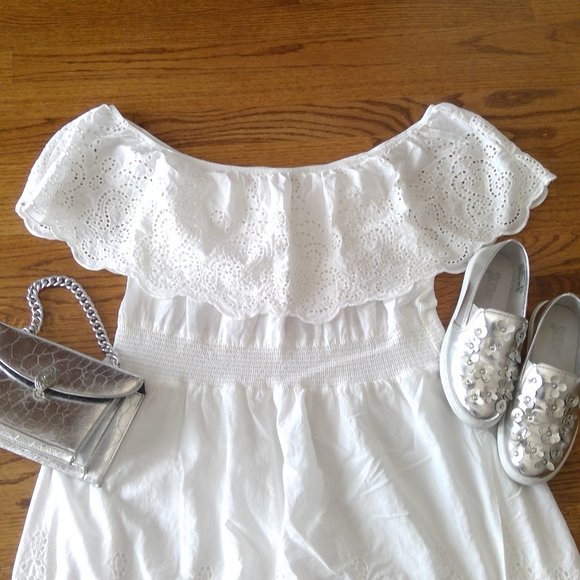 J for Justify Size XL 100% Cotton OTS Eyelet Dress - Picture 5 of 14